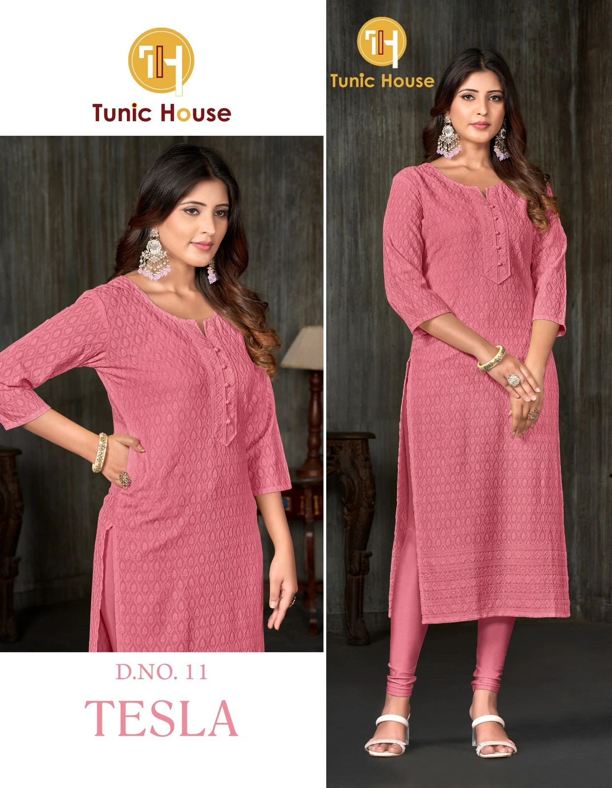 Tunic House Tesla Viscous Rayon Wholesale Fully Chikankari Fancy Kurtis Catalog — Wholesale Kurtis, MPA wholesale from Surat - Gallery Image 5